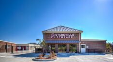 The exterior of the Starkville Storage facility office.