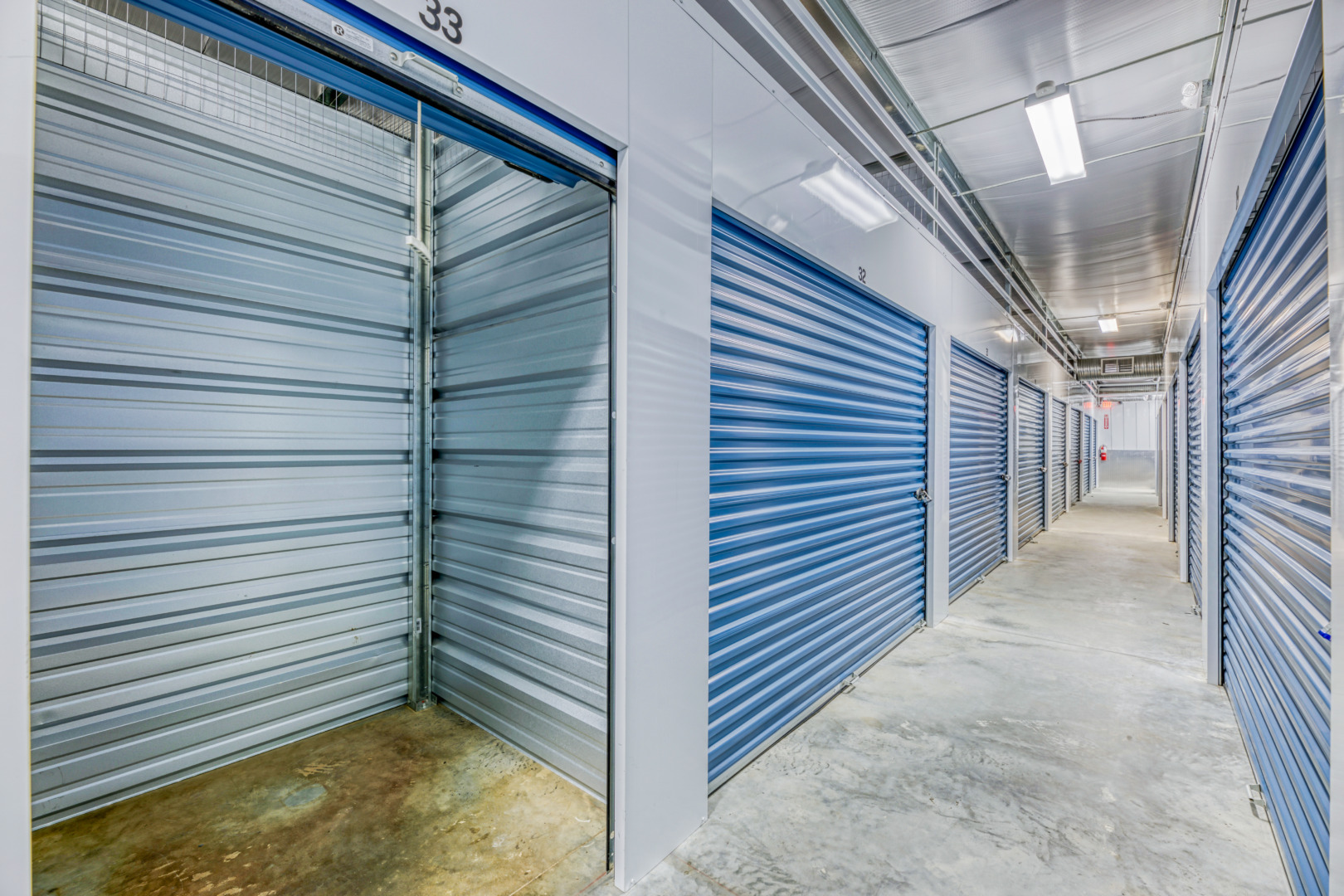 All About Storage - Lynn Street interior hallway blue doors