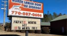 Signage for North Lanier Boat & RV Storage.