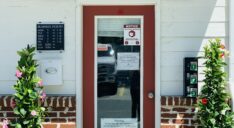 Leasing office door at Kennesaw Self Storage.