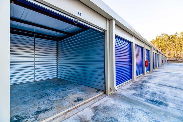 Flakes Mill Storage blue doors