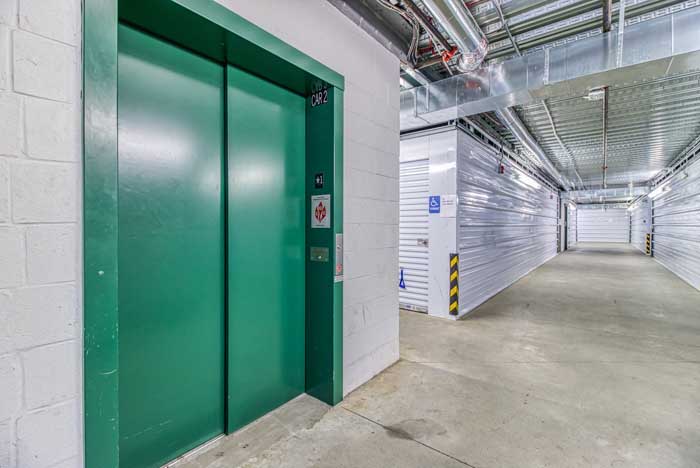 Leland Storage interior green door