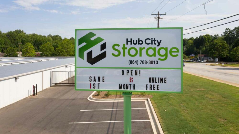 Hub City Storage exterior sign