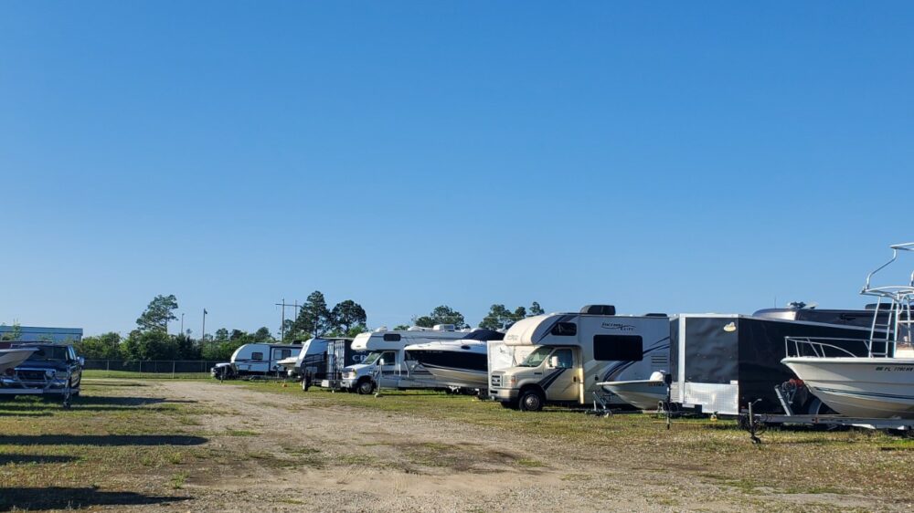 Outdoor boat and RV storage in Lynn Haven, FL.