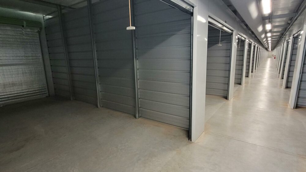 Silo Self Storage Interior of large storage units with the
