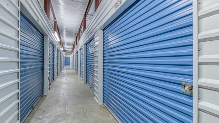 Absolute Storage of Maumelle interior hallway blue doors