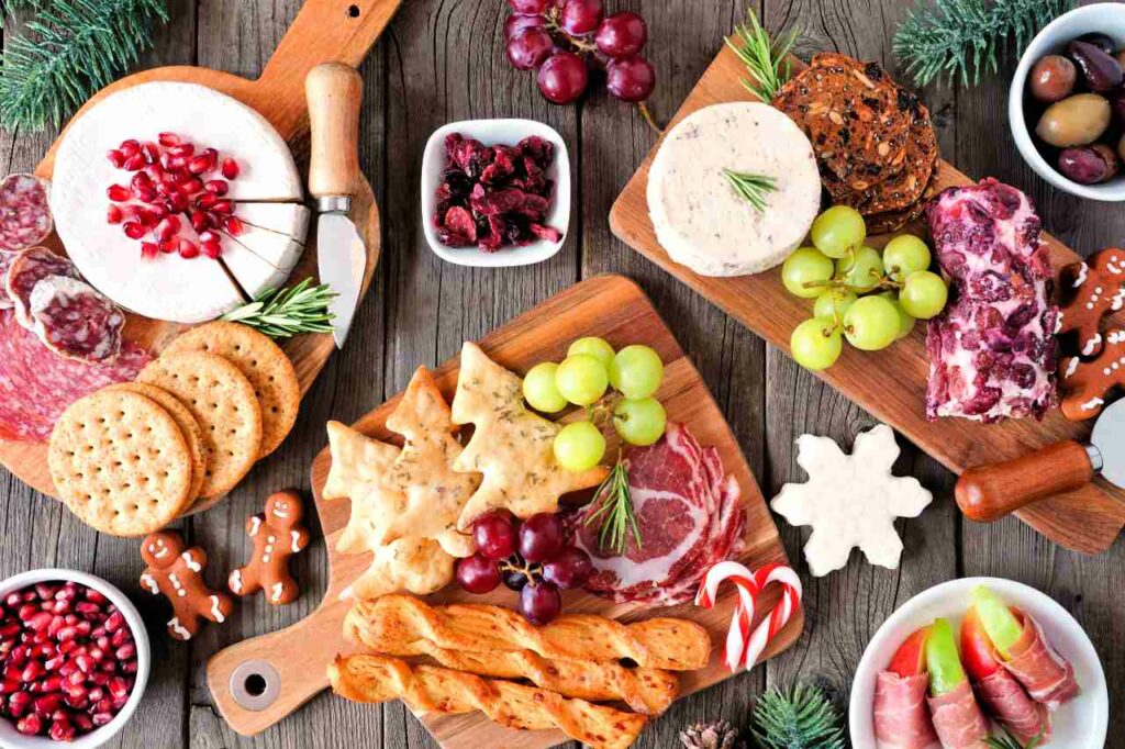 A spread of holiday hors d'oeuvres