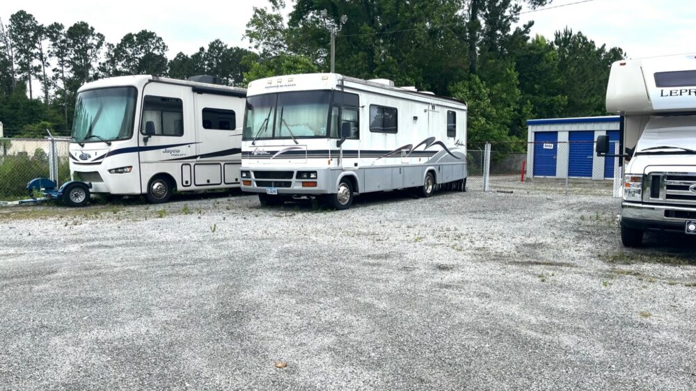 Outdoor RV parking in Brunswick, GA.