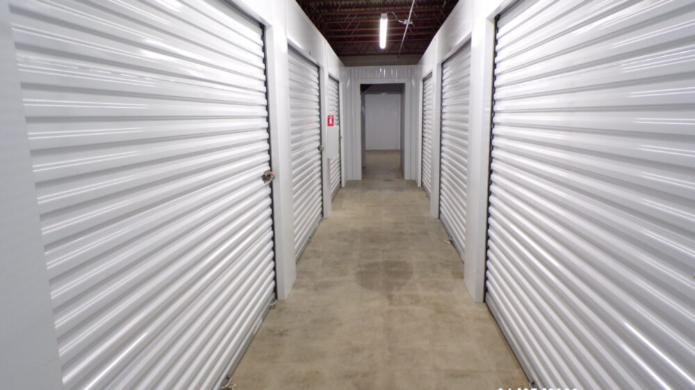 White indoor storage units.