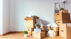 Moving boxes.