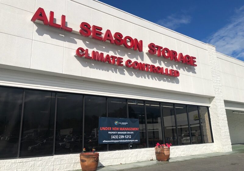Storefront of All Season Storage in Kingsport, TN.