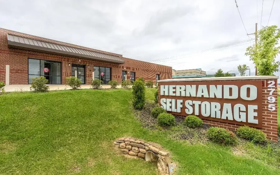 The exterior of Hernando Self Storage facility office.