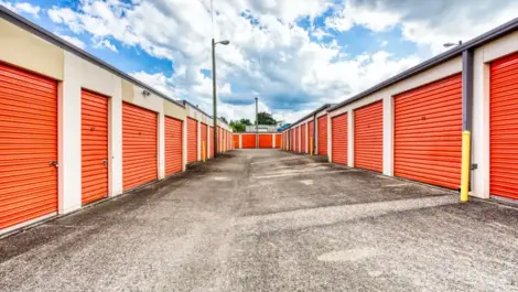 Abbott Trinity Self Storage red doors orange