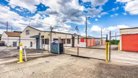 Fenced in and gated storage facility.