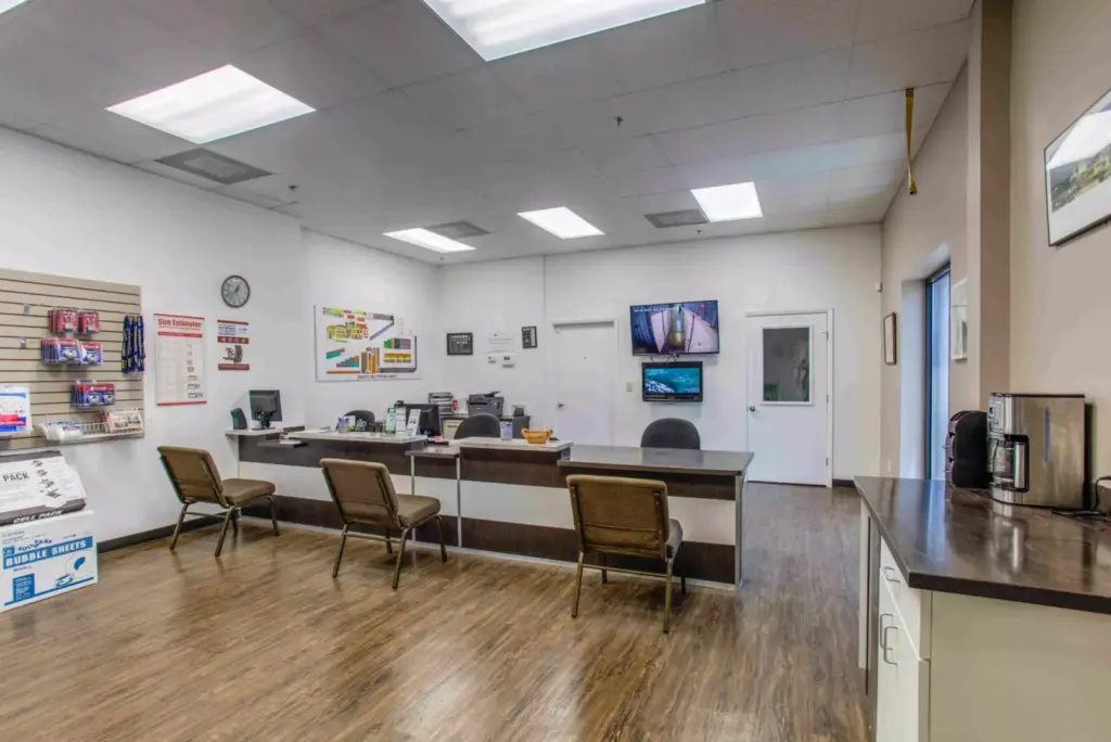 Interior office of Abbot West Self Storage.