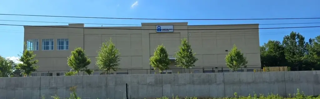 Outside view of Storage building.