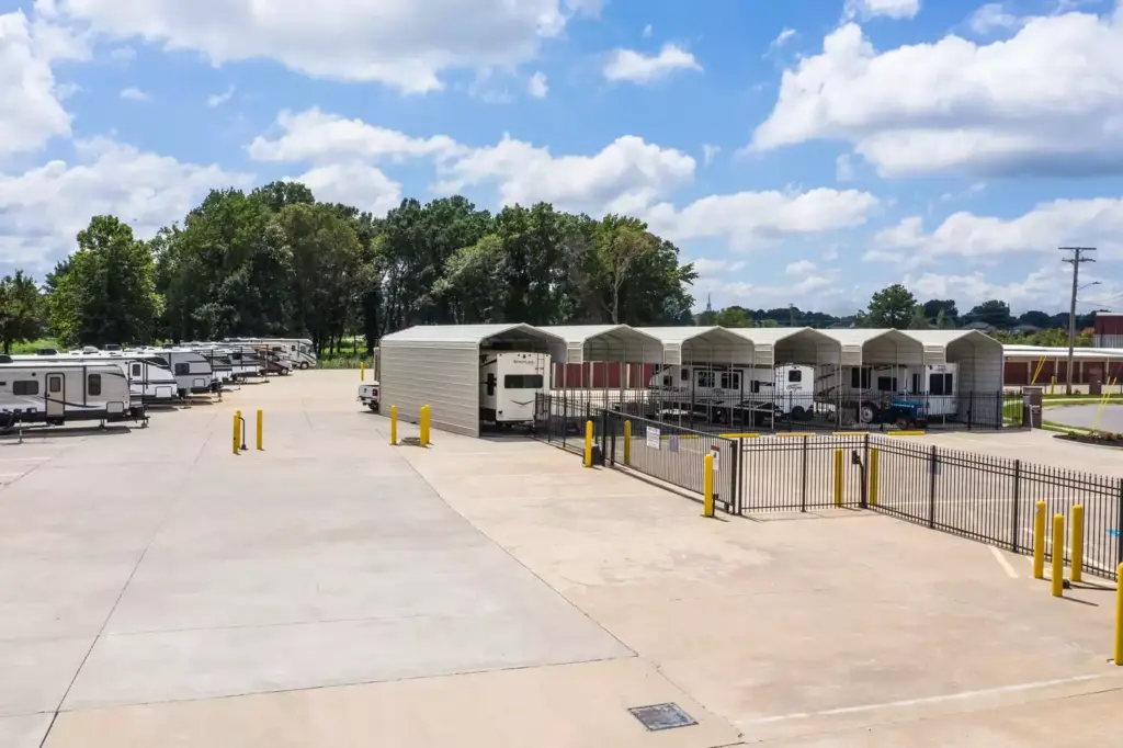 Outdoor and covered RV parking.