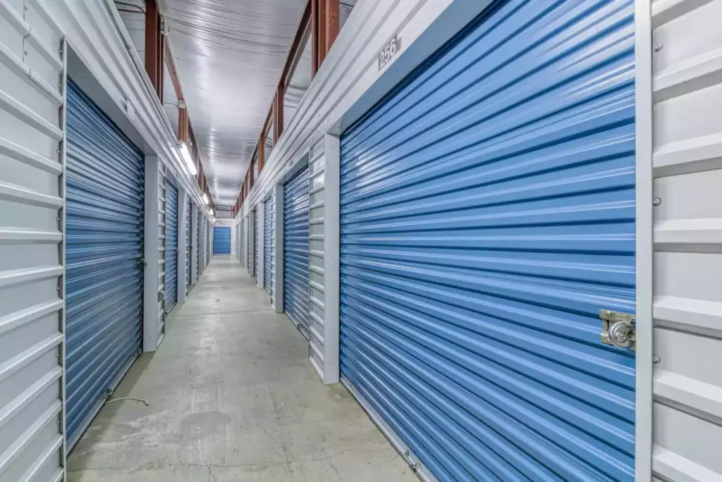 Absolute Storage of Maumelle interior hallway blue doors