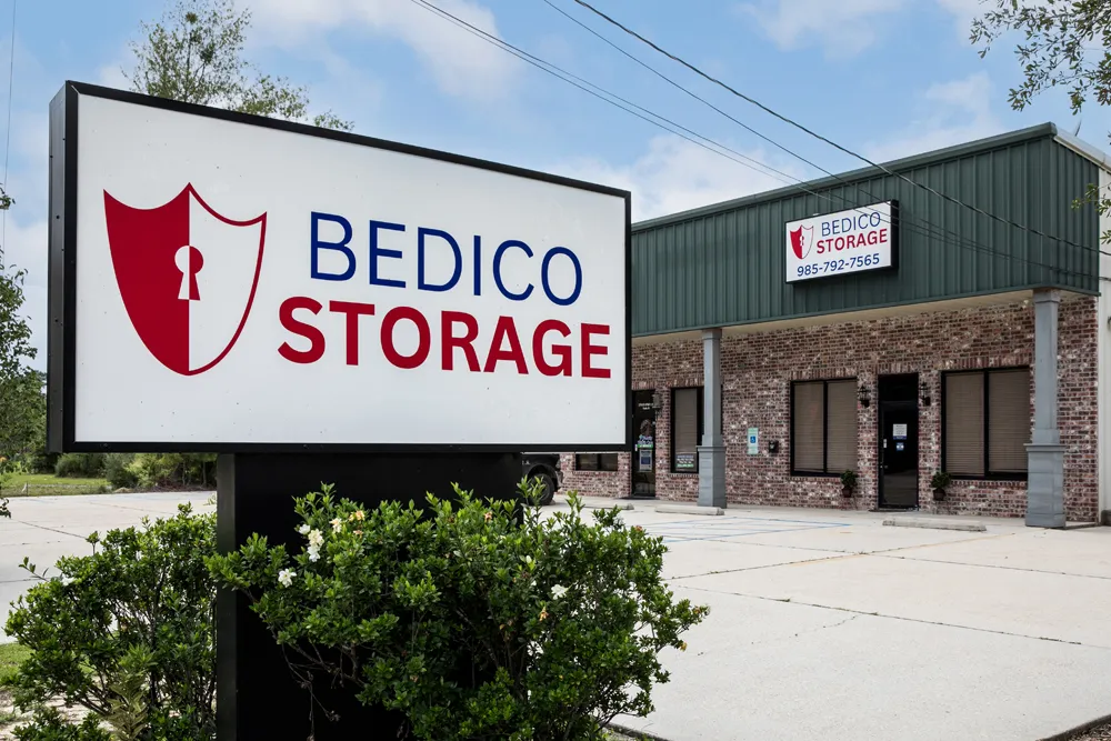 Facility signage at Bedico Storage.