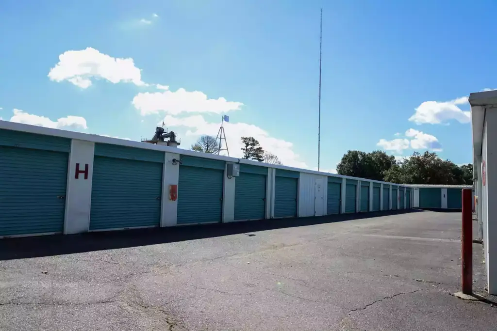 View of outdoor storage units row H.