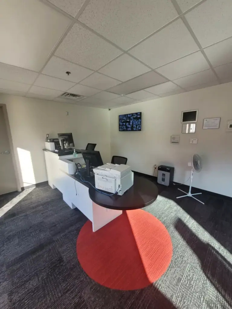 Ellenwood's interior office welcome desk