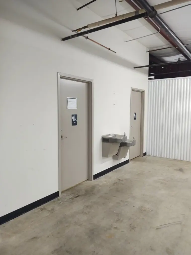 Bathrooms at Ellenwood's Best Storage.