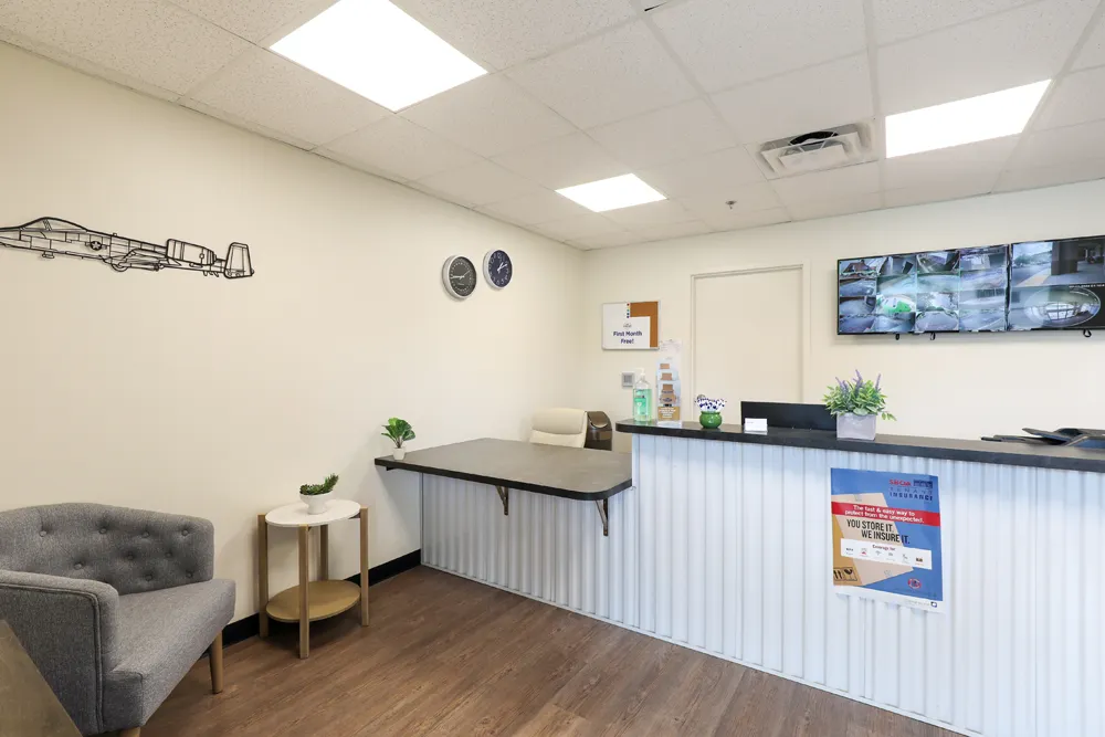 Flying Tiger office waiting room.