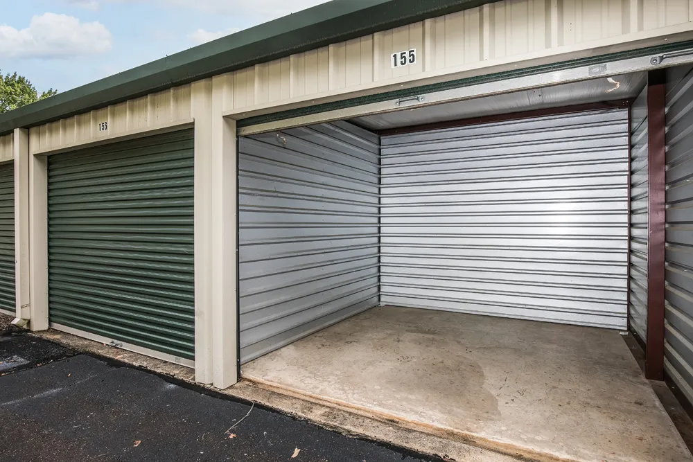 Drive up unit with slide up door open
