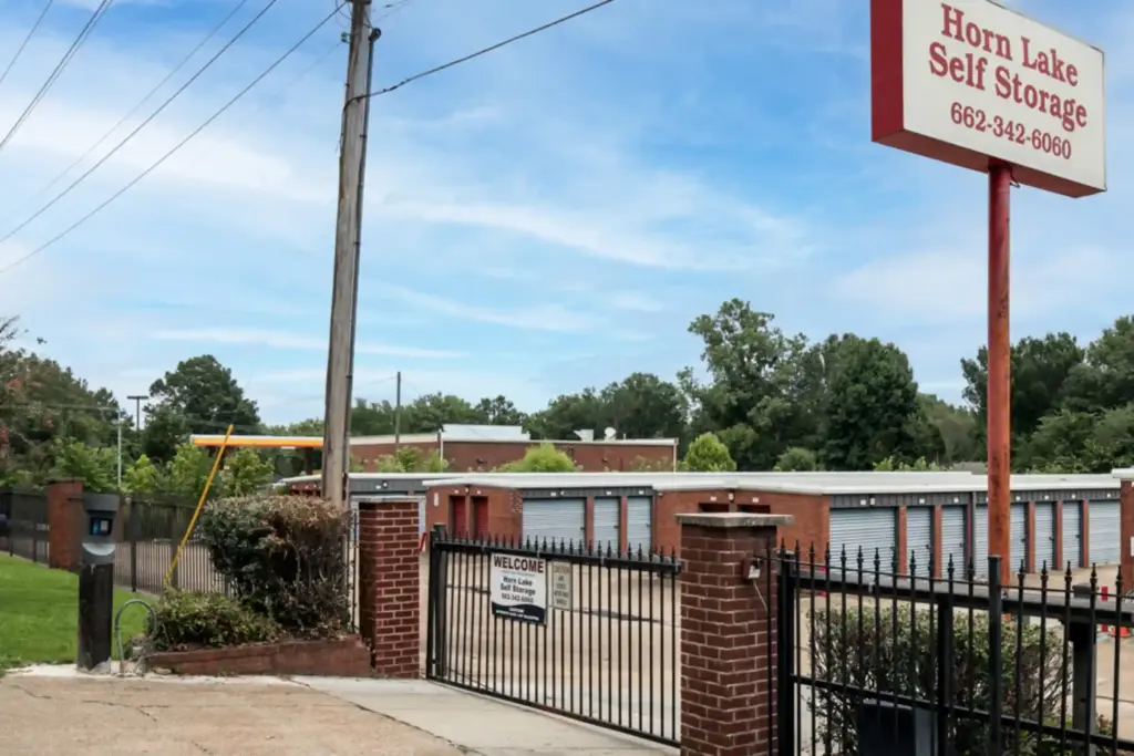 Security gate at Horn Lake Self Storage.