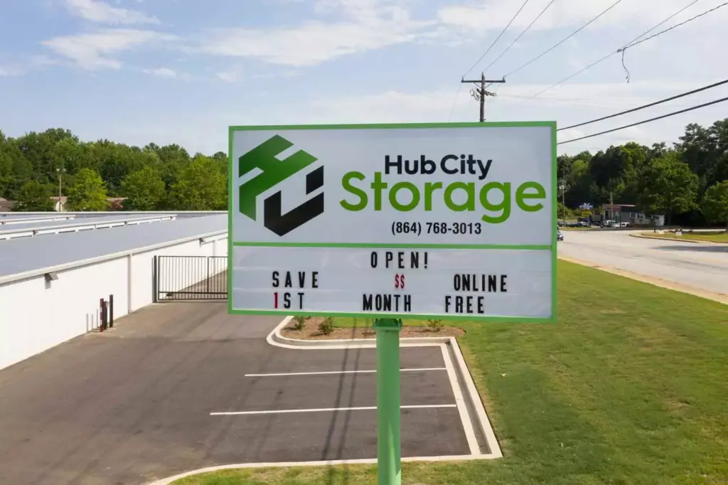Hub City Storage exterior sign