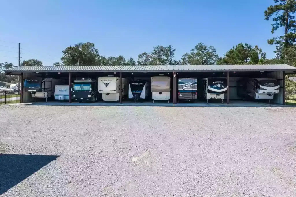 Covered RV parking.