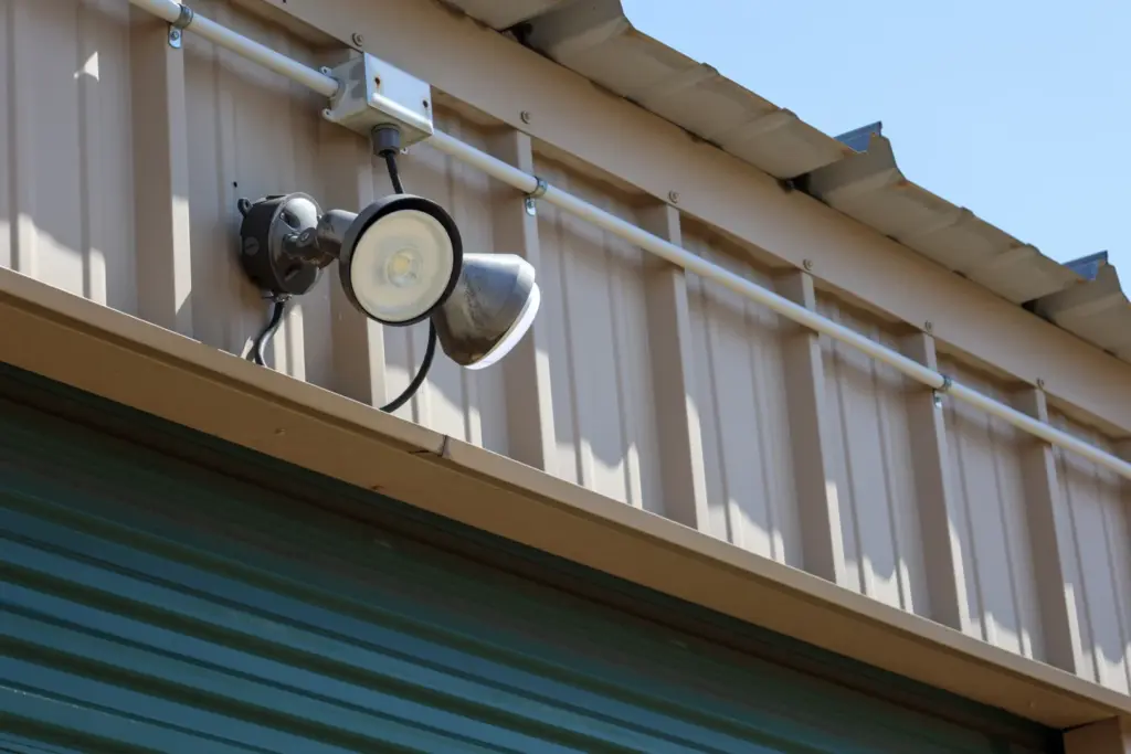 Safety Lights above a storage unit