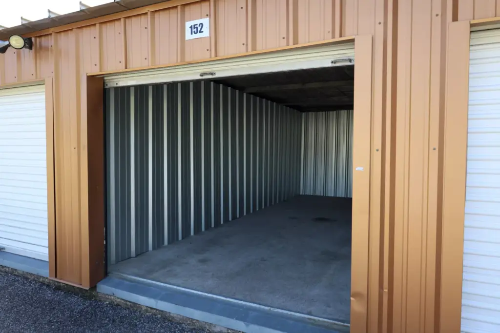 The inside of an opened storage unit