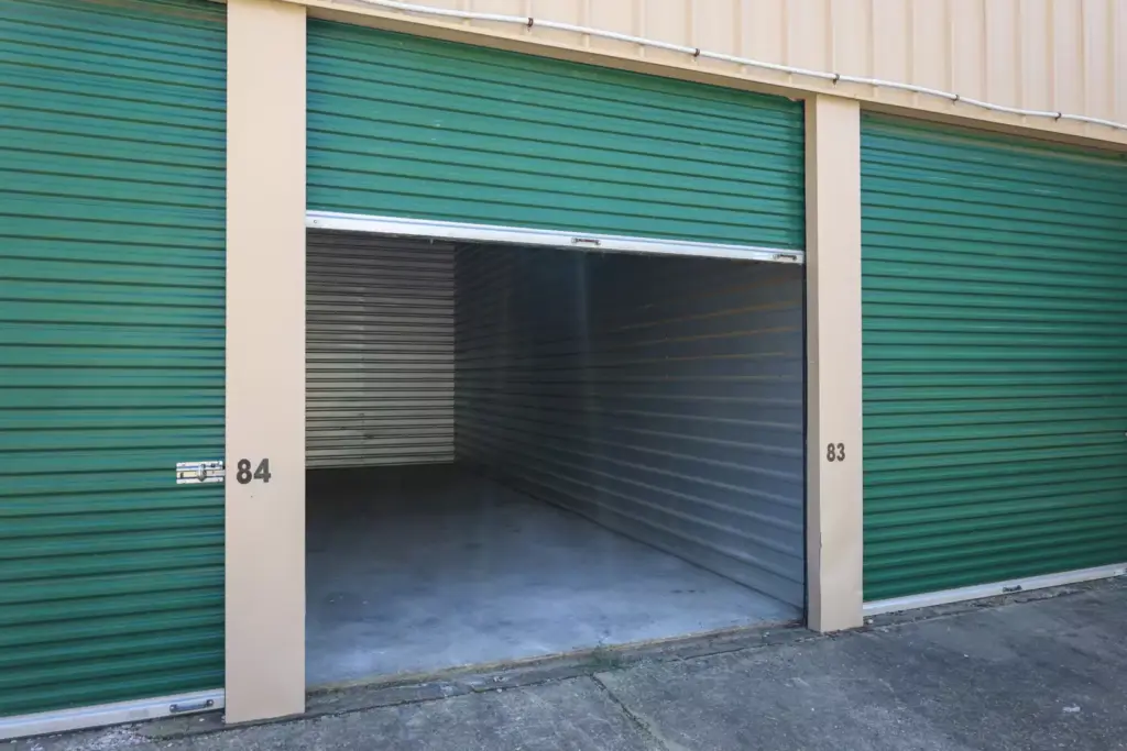 Storage Unit with the door slightly rolled up