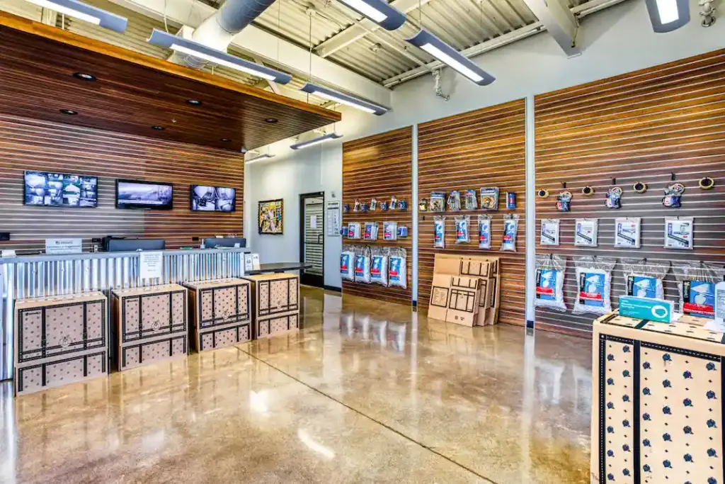 Self storage essentials retail display.