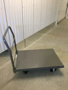 Brown storage box cart.