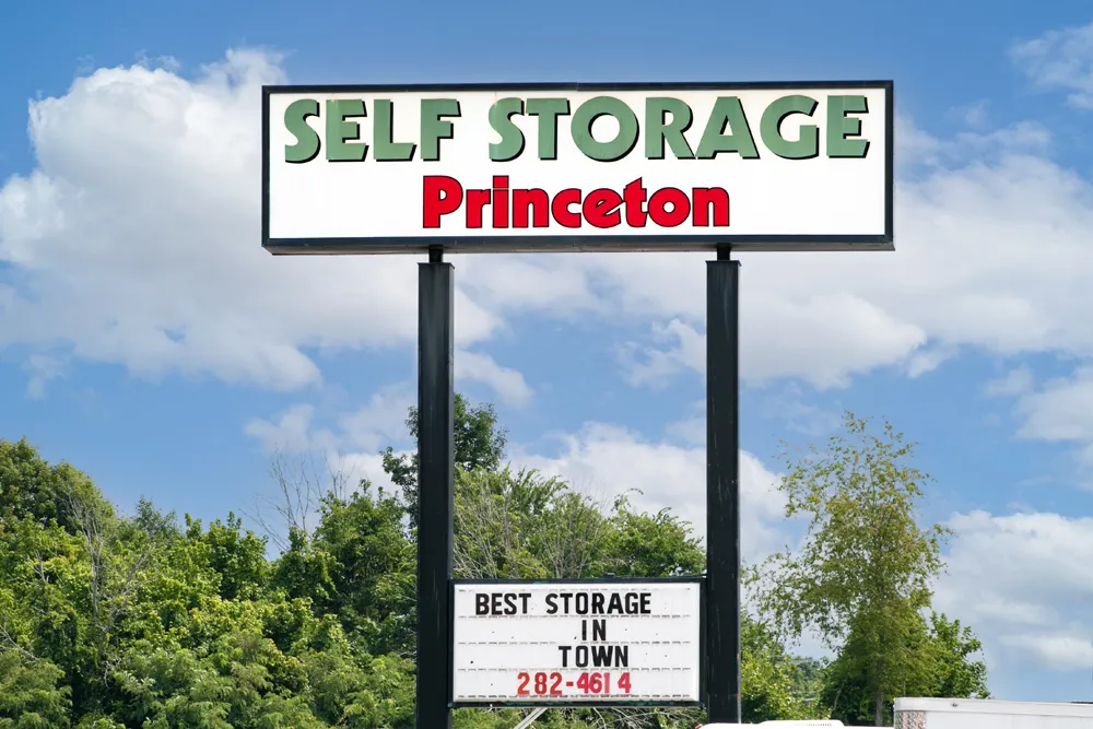 Princeton Self Storage street sign.