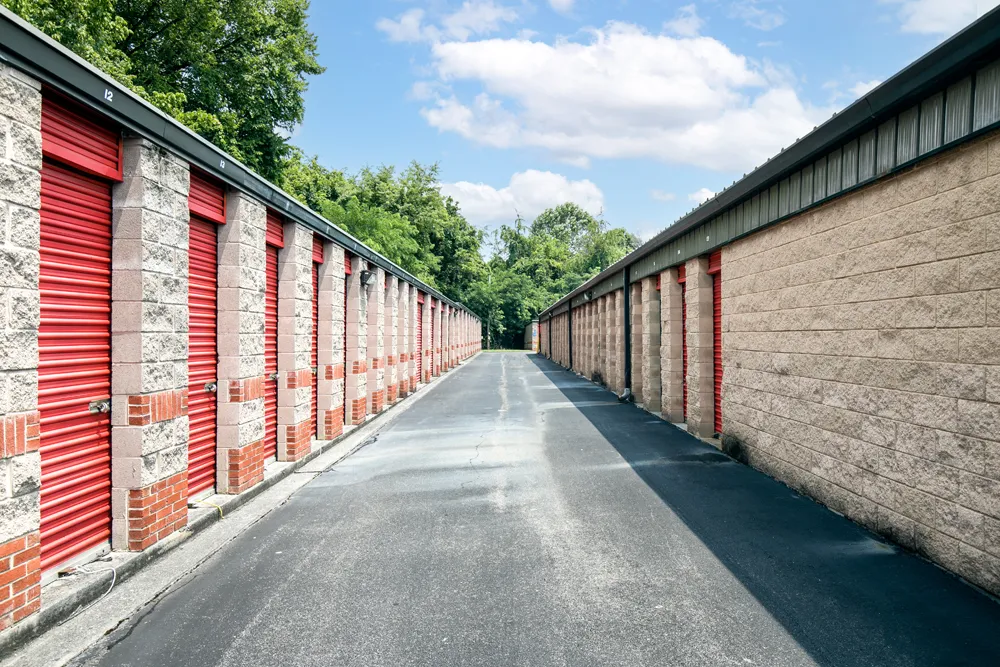 orange drive up storage units.