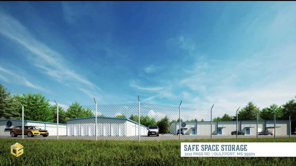 Exterior of Safe Space Storage.