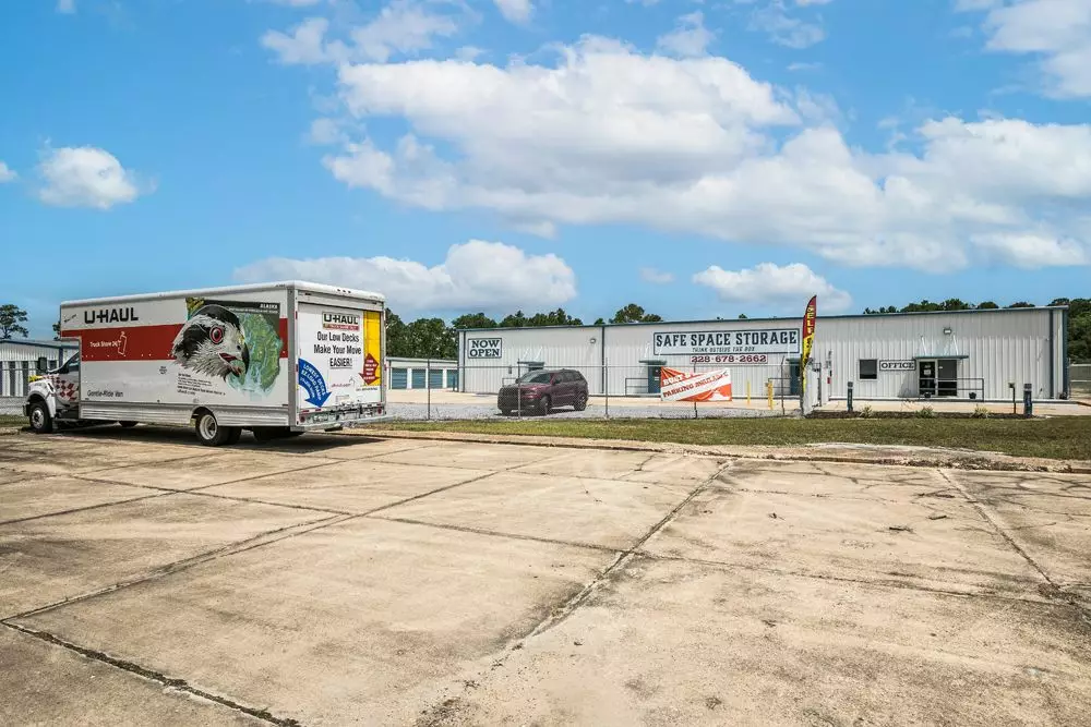 Exterior of Safe Space Storage.