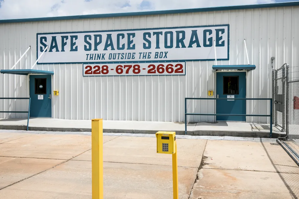 Exterior of Safe Space Storage.
