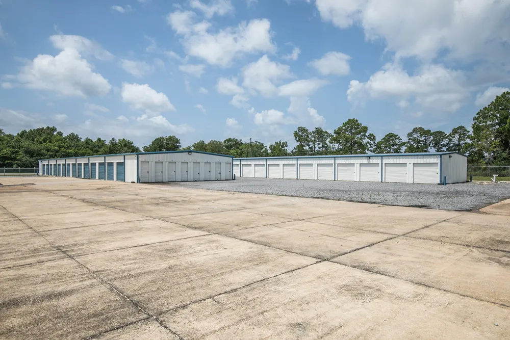 Drive-up units at Safe Space Storage.