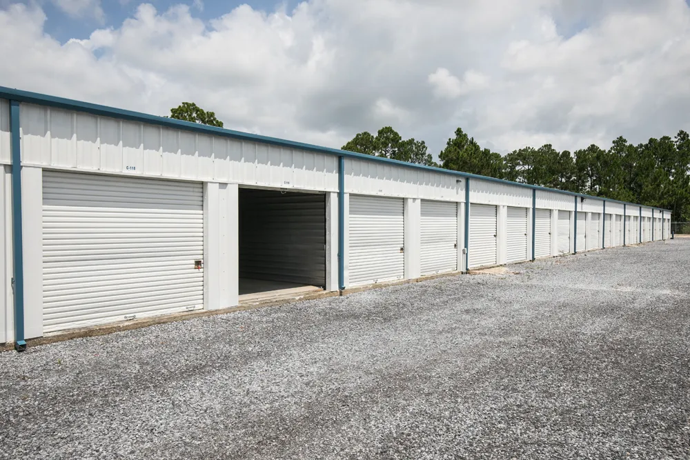 Drive-up units at Safe Space Storage.