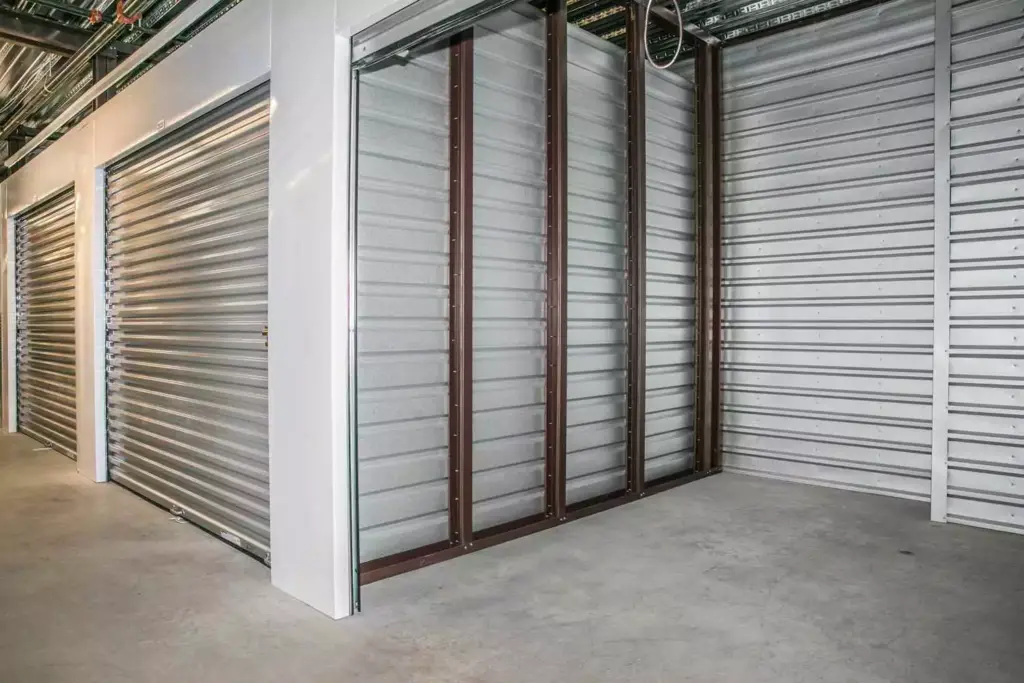 The inside of a clean, medium-sized storage unit.
