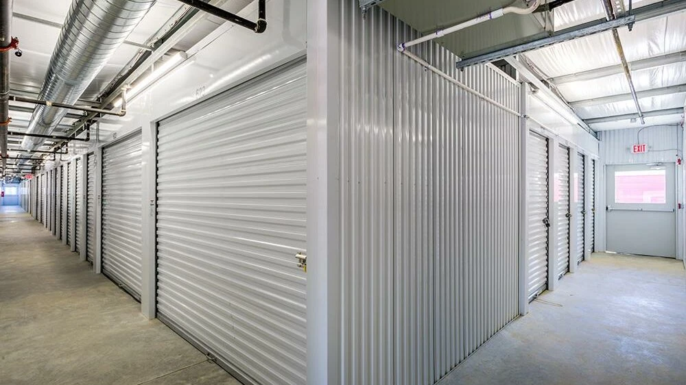 Indoor storage units at a storage facility