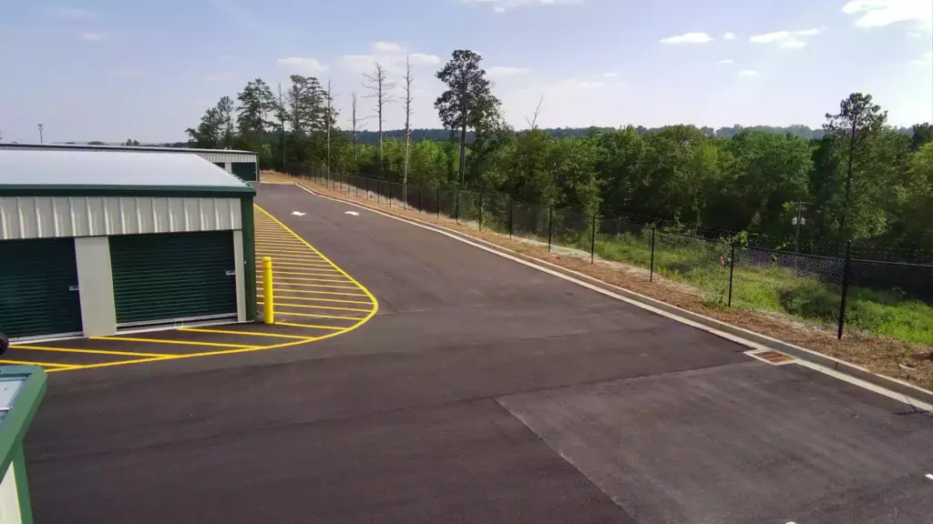 Green self storage units.