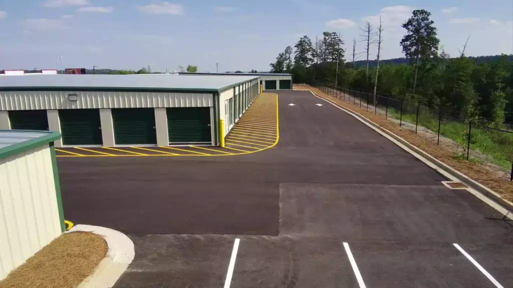 Green self storage units.