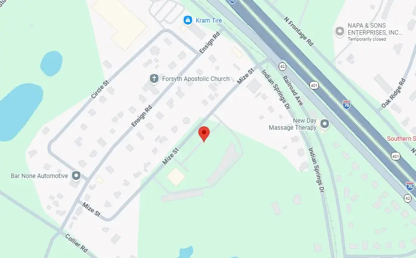 Map pin screenshot of Forsyth Self Storage